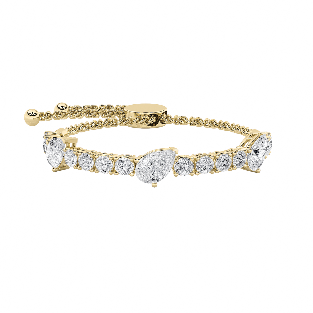 14K Yellow Gold 4.5CTW Lab Diamond Tennis Bracelet