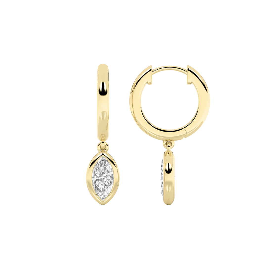14K Yellow Gold Lab Diamond Dangle Earrings 0.6ctw