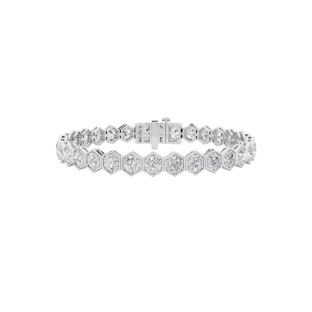 14KW 10ct Lab Diamond Tennis Bracelet F+VS+
