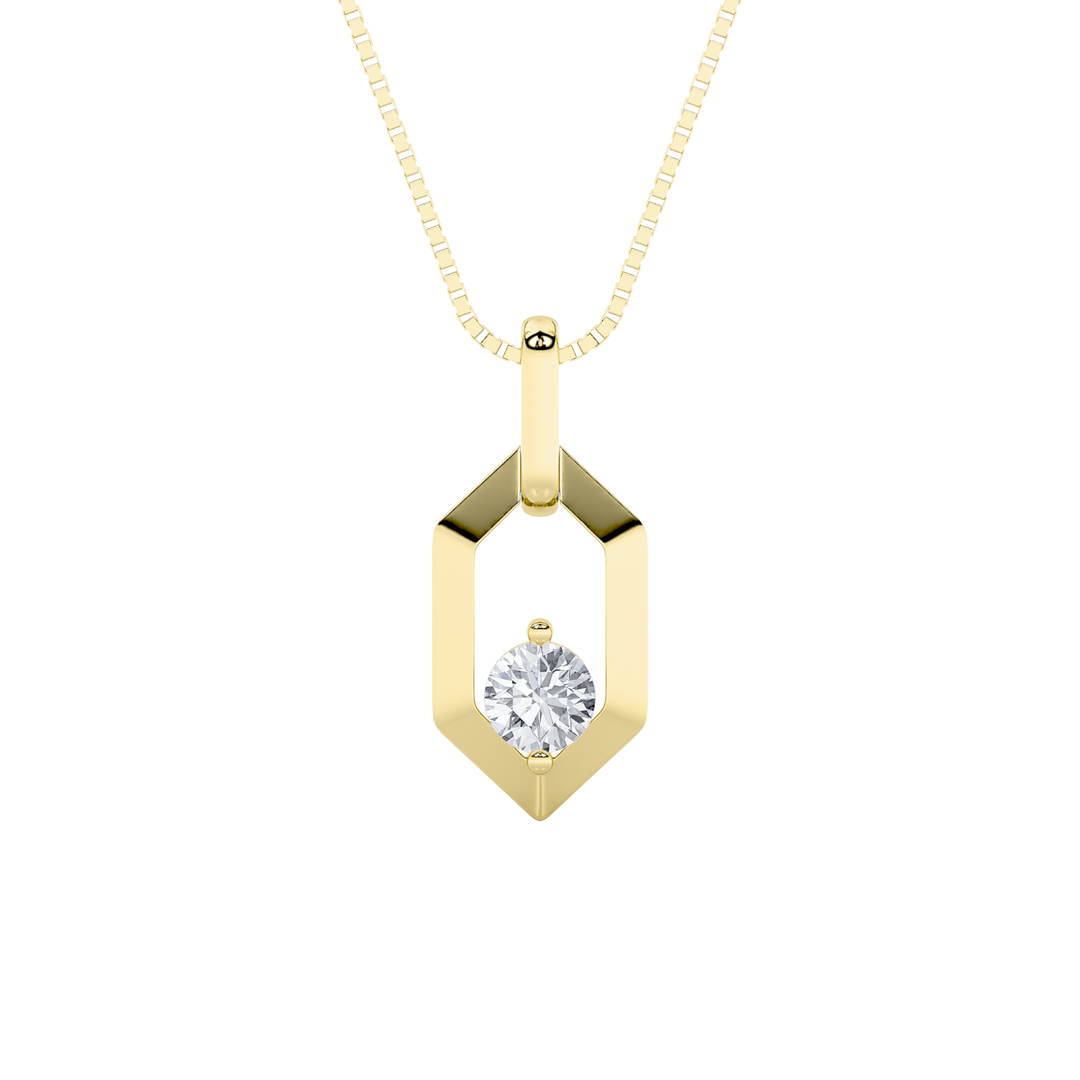 14KY 0.25ct Lab Diamond Solitaire Pendant