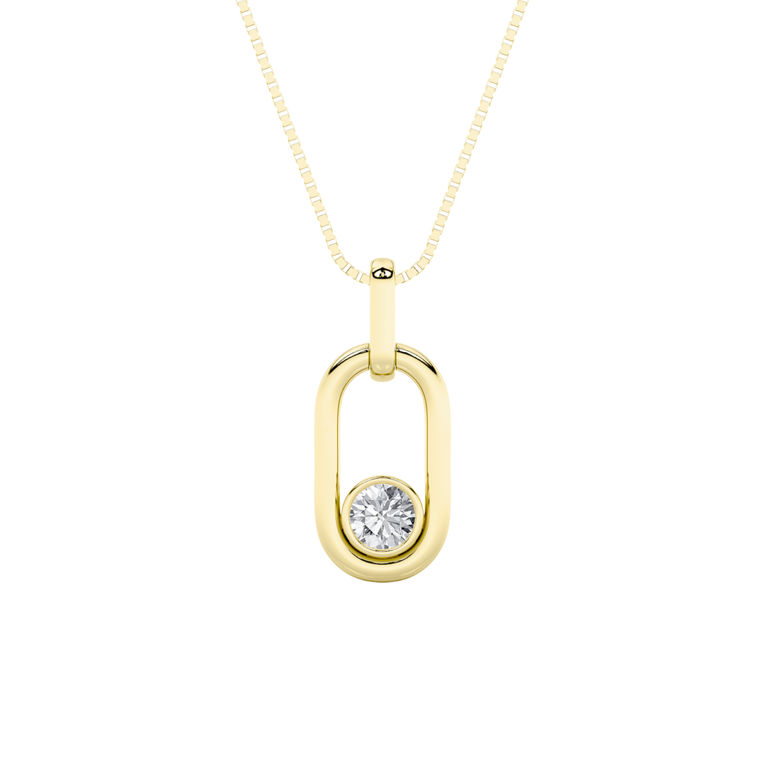14KY 0.25ct Lab Diamond Solitaire Pendant