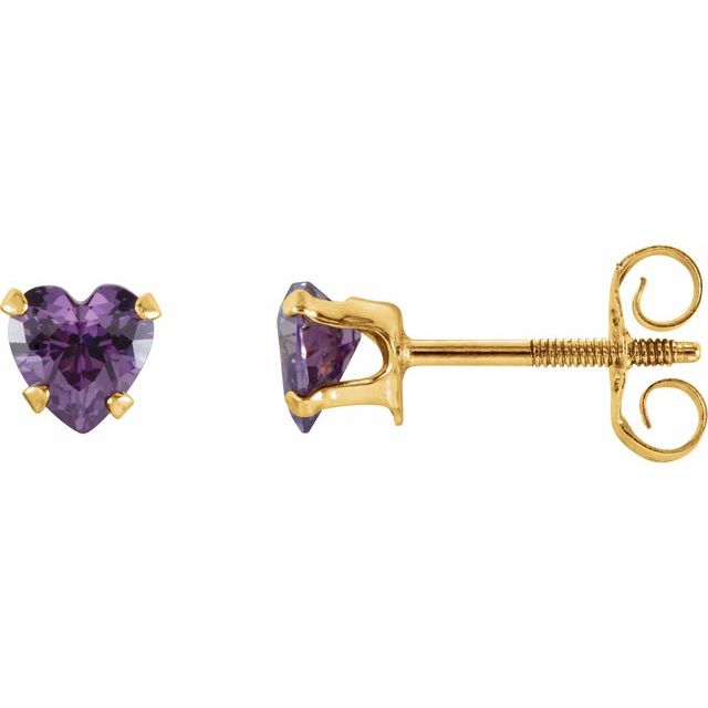 Heart Snap-In Youth Stud Earrings