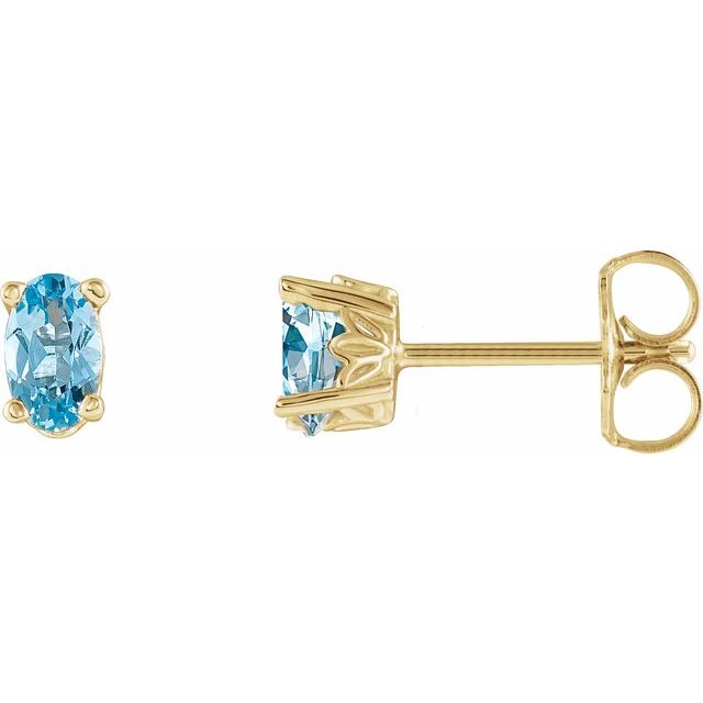 Oval 4-Prong Scroll Setting® Stud Earrings