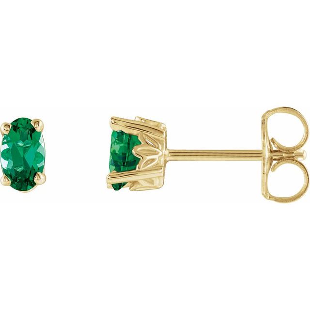 Oval 4-Prong Scroll Setting® Stud Earrings