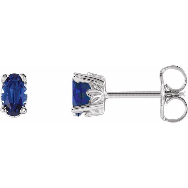 Oval 4-Prong Scroll Setting® Stud Earrings