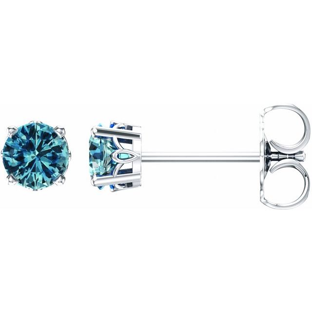 Round 4-Prong Scroll Setting® Stud Earrings