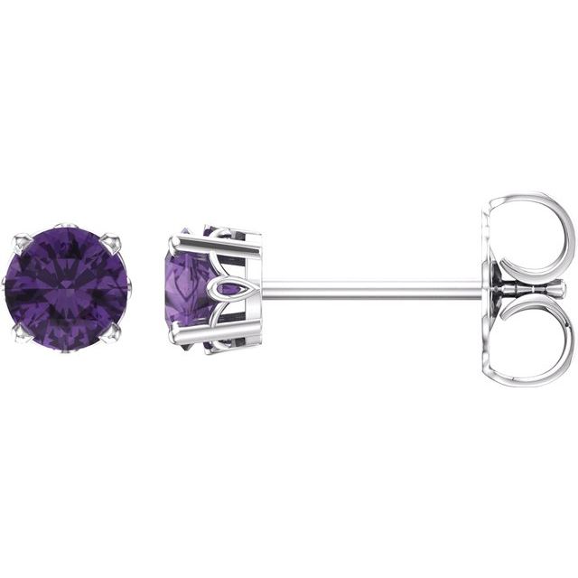 Round 4-Prong Scroll Setting® Stud Earrings