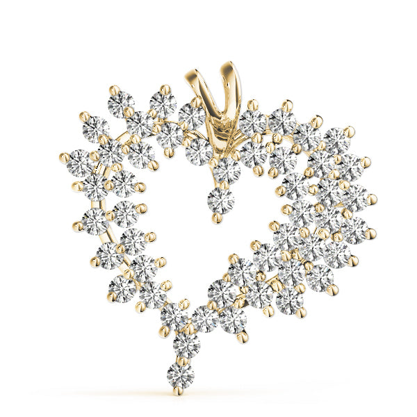 18K Yellow Gold Diamond Heart Pendant