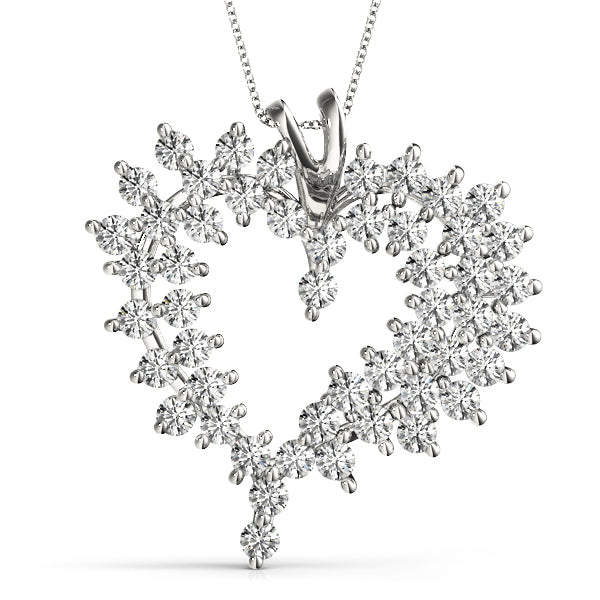 White Gold Lab Diamond Heart Pendant