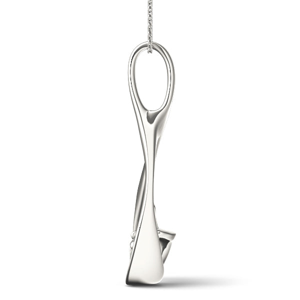 18K White Gold Diamond Solitaire Pendant