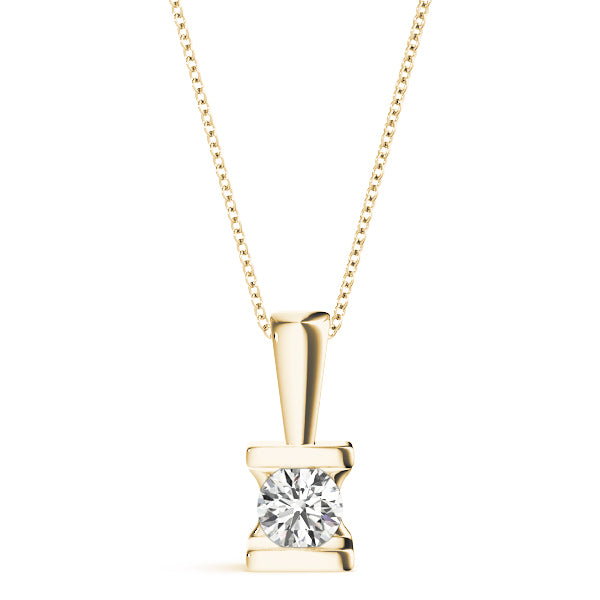 18K Yellow Gold 1ct Lab Diamond Solitaire Pendant