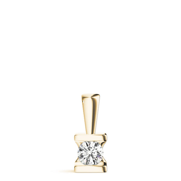 18K Yellow Gold 1ct Lab Diamond Solitaire Pendant