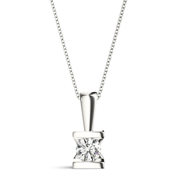1 CT Lab Diamond 14K White Gold Pendant