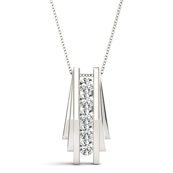 14K White Gold Diamond Fashion Pendant