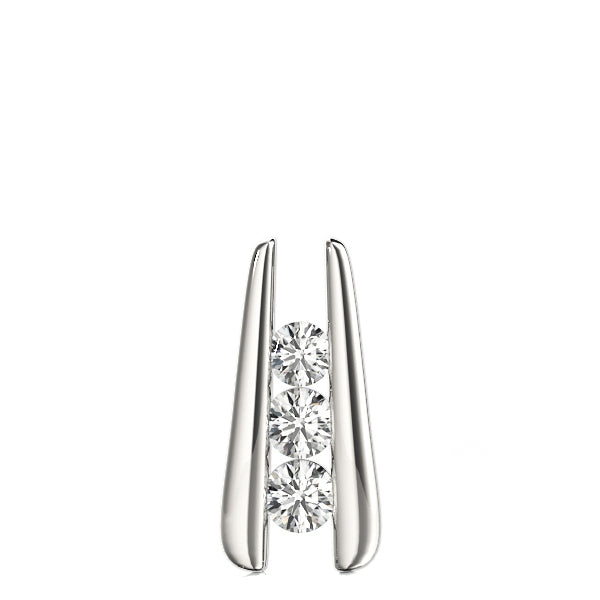 18K White Gold Lab Diamond 3-Stone Pendant