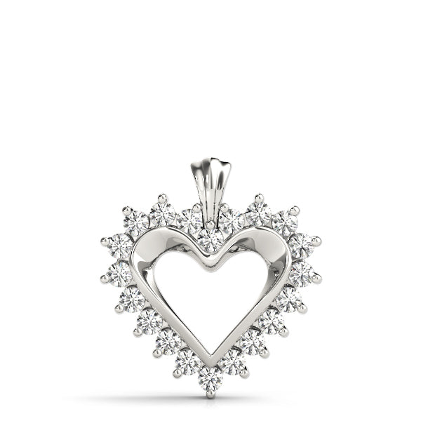 White Gold Diamond Heart Pendant Jewelry