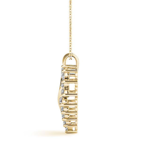 Yellow Gold Lab Diamond Heart Pendant