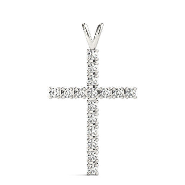 White Gold Diamond Cross Pendant | Religious Jewelry