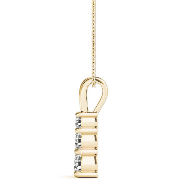 18K Yellow Gold 0.55ctw Lab Diamond 3-Stone Pendant