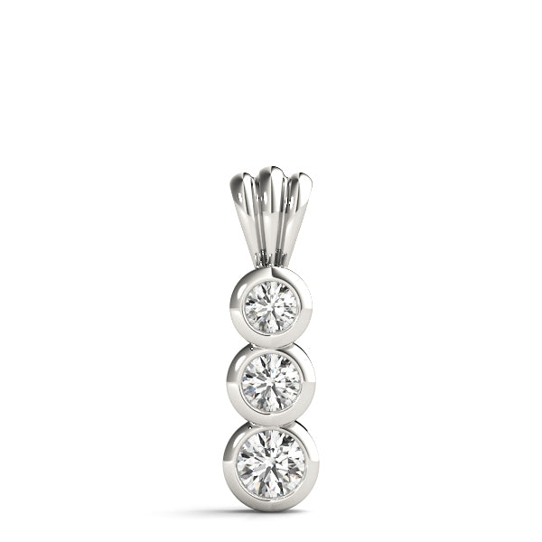 White Gold Lab Diamond 3-Stone Pendant 0.40 CTW