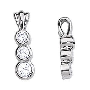 White Gold Lab Diamond 3-Stone Pendant 0.40 CTW