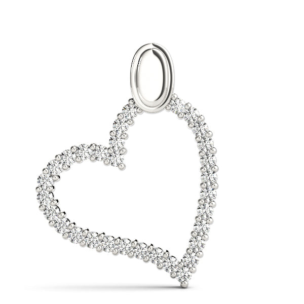 White Platinum Diamond Heart Pendant