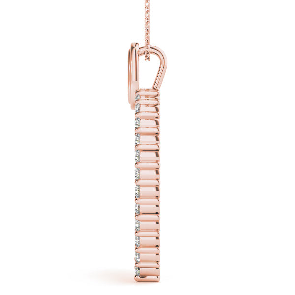 18K Rose Gold Multi-Diamond Heart Pendant