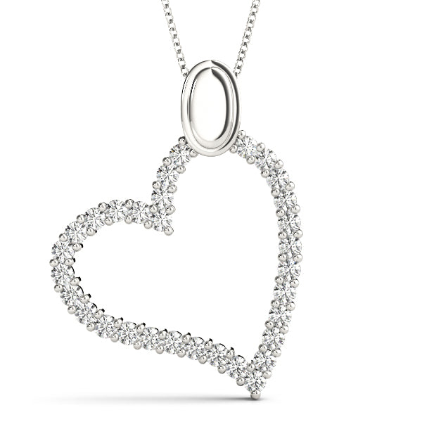 White Gold Lab Diamond Heart Pendant