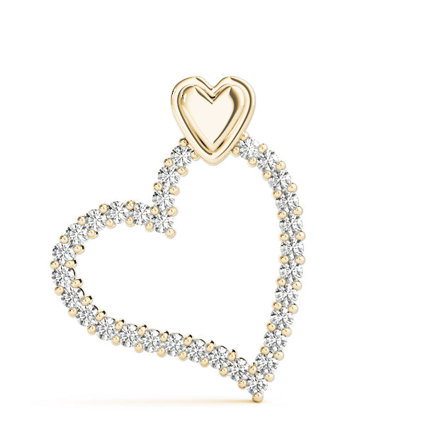 14K Yellow Gold Multi-Diamond Heart Pendant