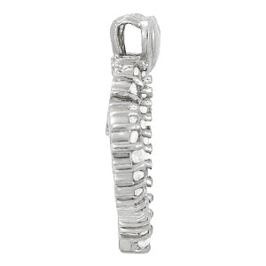 14K White Gold Diamond Heart Pendant