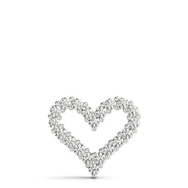 White Gold Diamond Heart Pendant | 20 Stones