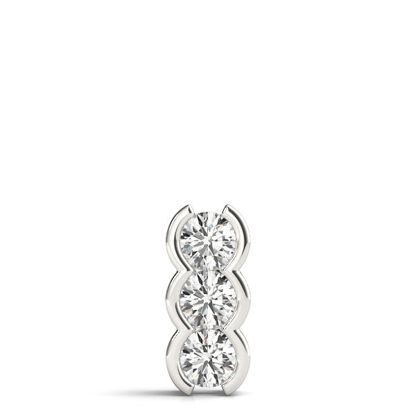 White Gold 3-Stone Lab Diamond Pendant
