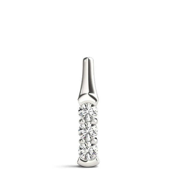 14K White Gold Diamond 3-Stone Pendant