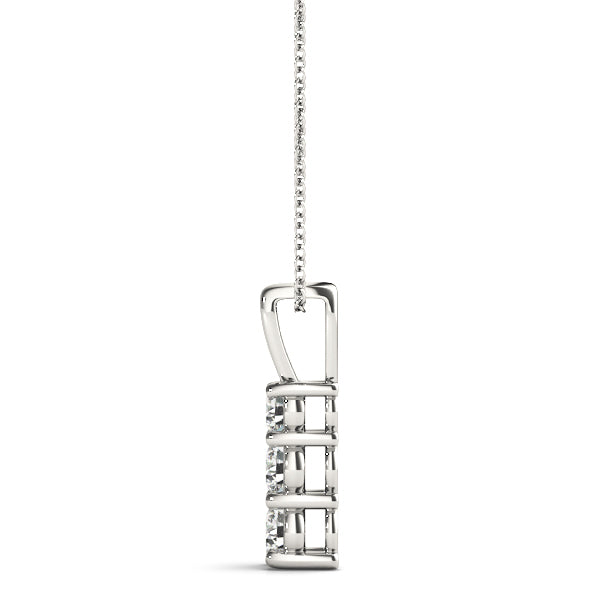 18K White Gold Lab Diamond 3-Stone Pendant