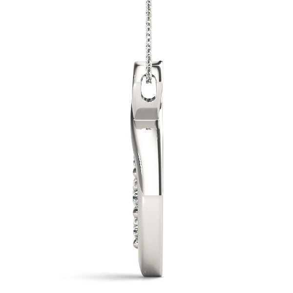 14K White Gold Lab Diamond 3-Stone Pendant