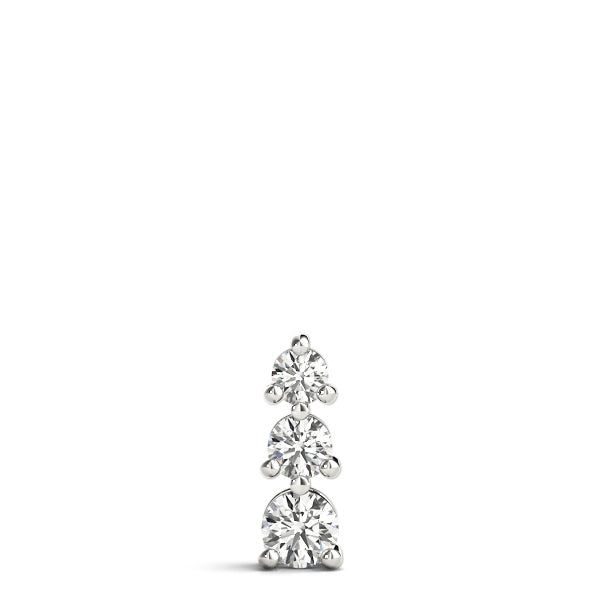 14K White Gold Lab Diamond 3-Stone Pendant