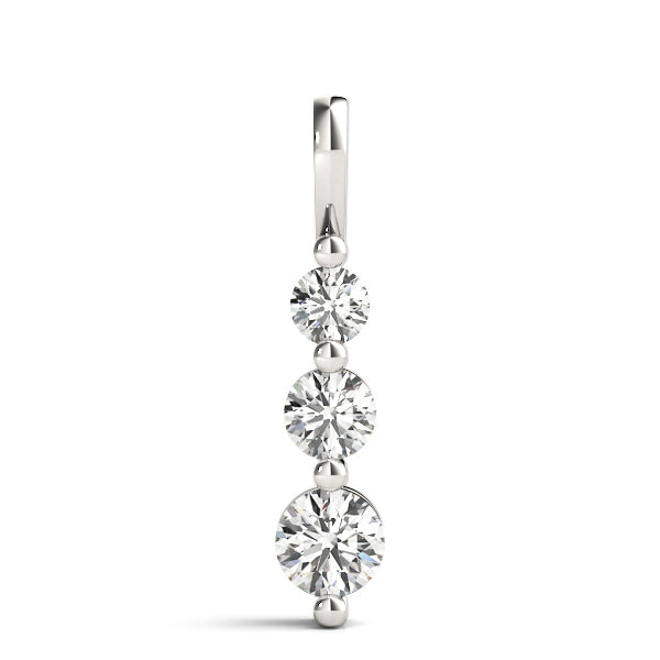 Platinum 1.0 CTW Lab Diamond 3-Stone Pendant