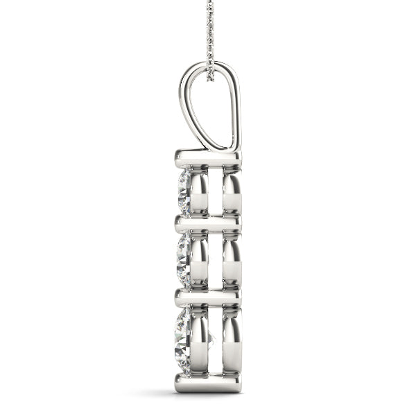 Platinum 1.0 CTW Lab Diamond 3-Stone Pendant