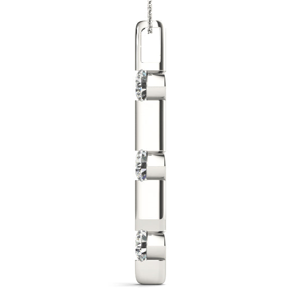 White Gold 3-Stone Lab Diamond Pendant