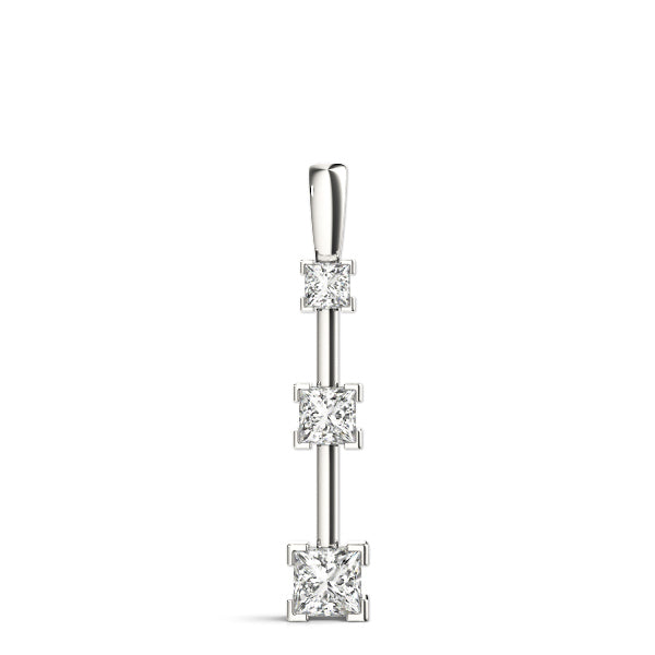 3-Stone Lab Diamond White Gold Pendant