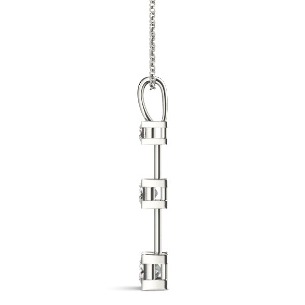 Platinum White Lab Diamond 3-Stone Pendant