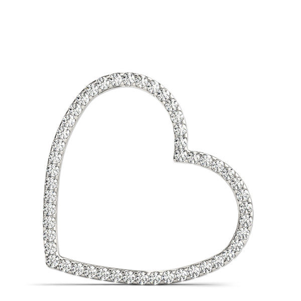 Platinum White Gold Diamond Heart Pendant
