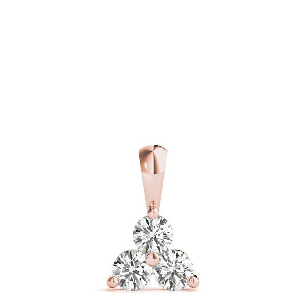 Rose Gold 3-Stone Lab Diamond Pendant