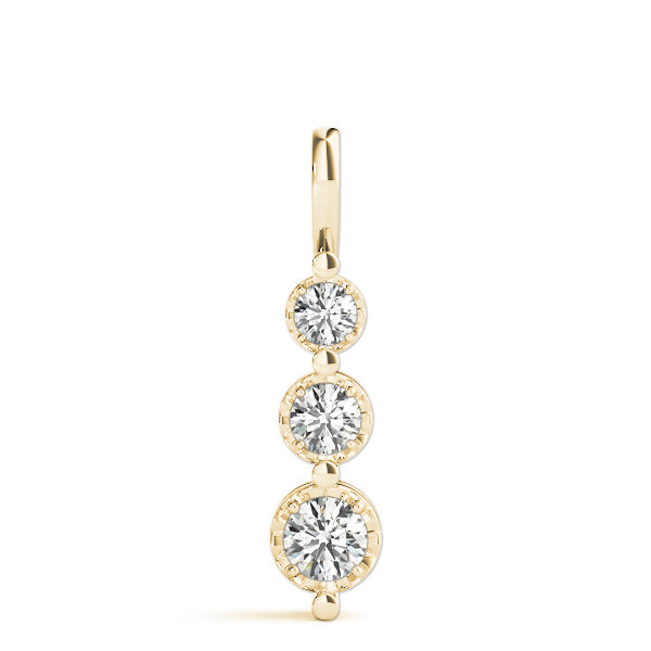 18K Yellow Gold Lab Diamond 3-Stone Pendant