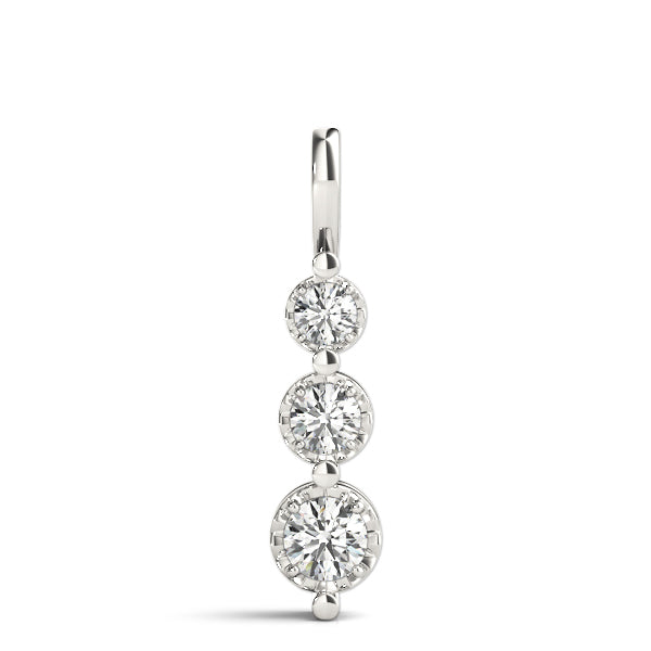 White Platinum 3-Stone Diamond Pendant