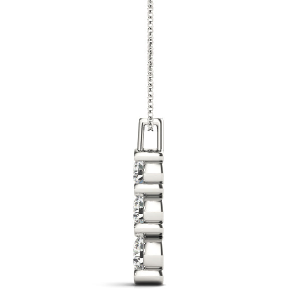 3-Stone White Platinum Diamond Pendant