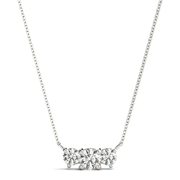 Platinum 3-Stone Lab Diamond Pendant