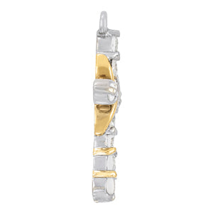 White Platinum Diamond Cross Pendant Religious Jewelry