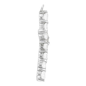 White Platinum Diamond Cross Pendant Religious Jewelry