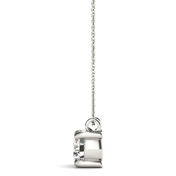 White Platinum 1CT Lab Diamond Solitaire Pendant